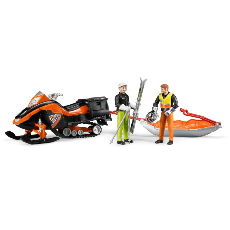Exiet Snowmobile Toy with Driver & Rescue Sled – Winter Rescue Playset for Kids